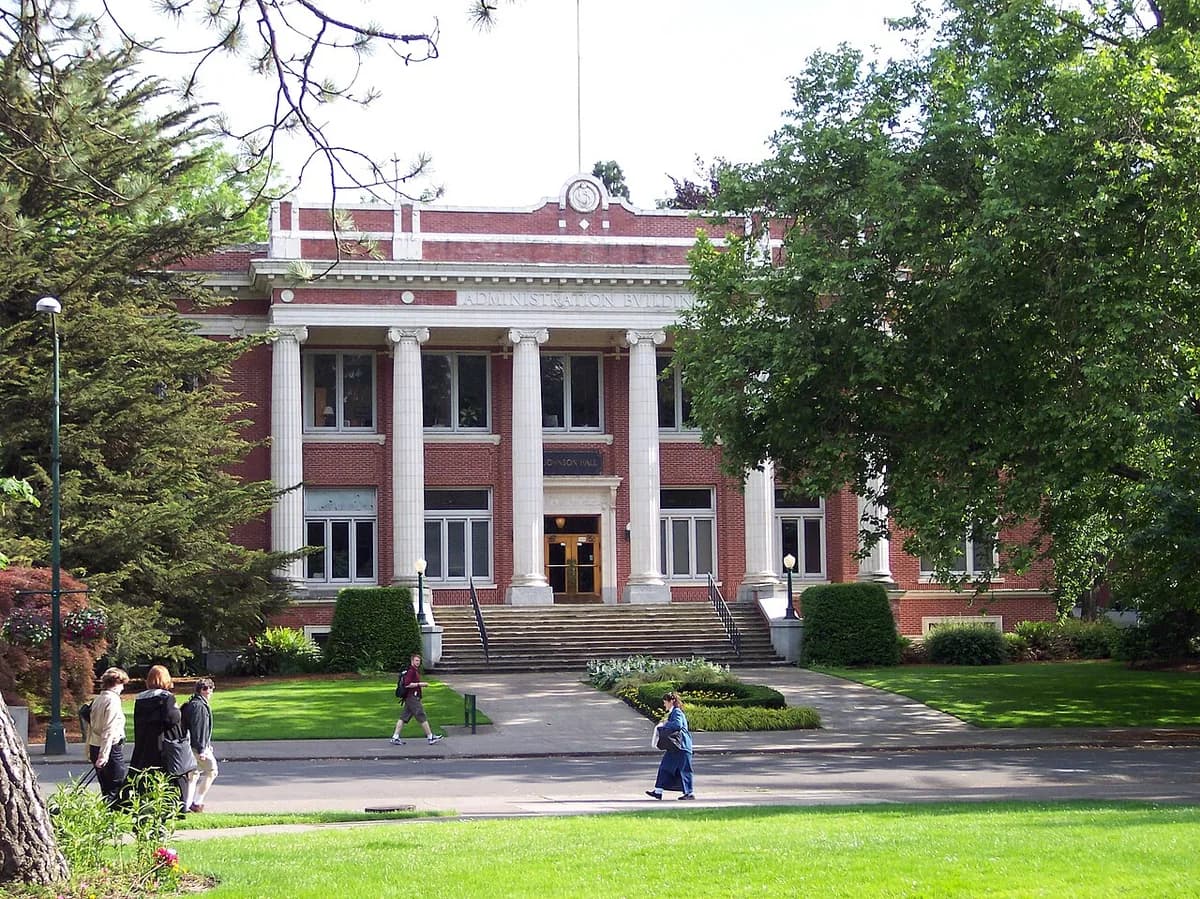 Johnson Hall on the University of Oregon campus in Eugene, Oregon