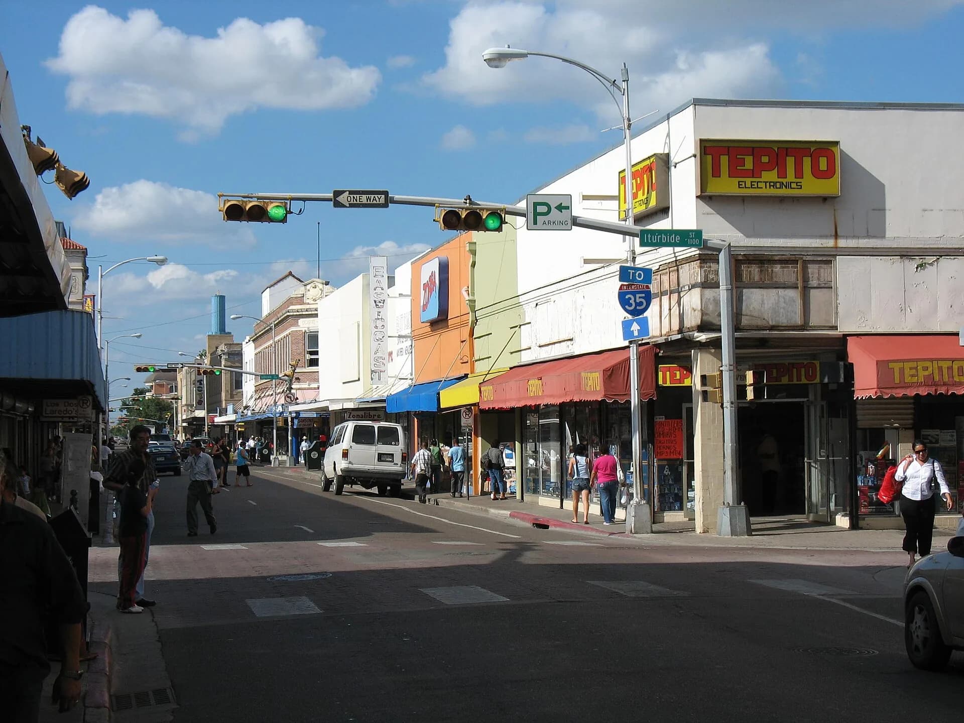 Downtown Laredo shopping street in Laredo, Texas