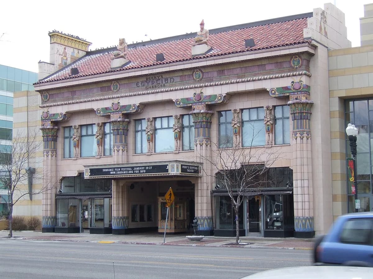Peery's Egyptian Theatre on downtown street in Ogden, Utah