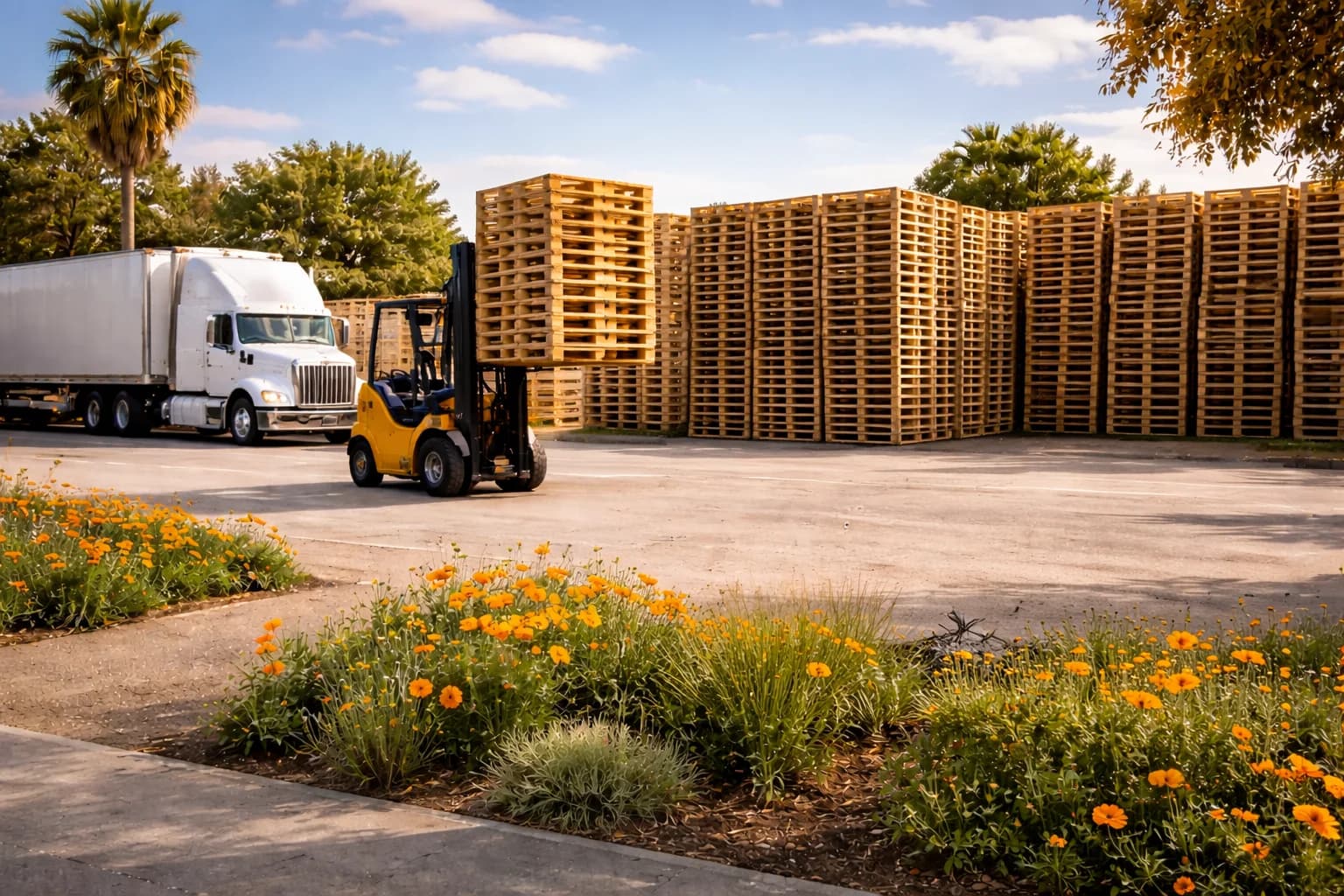 pallets stacked
