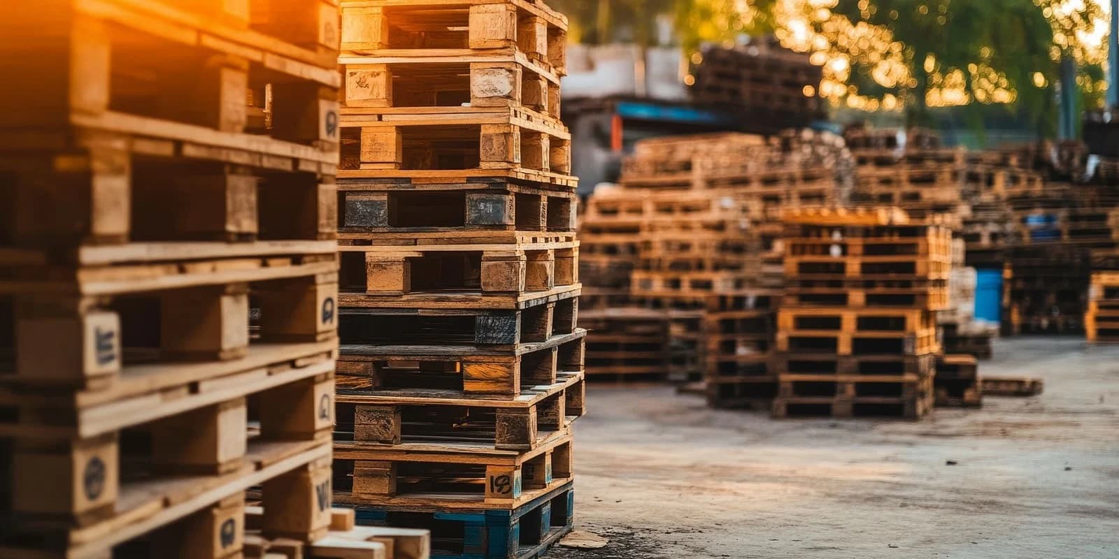 wooden pallets waiting to be picked up